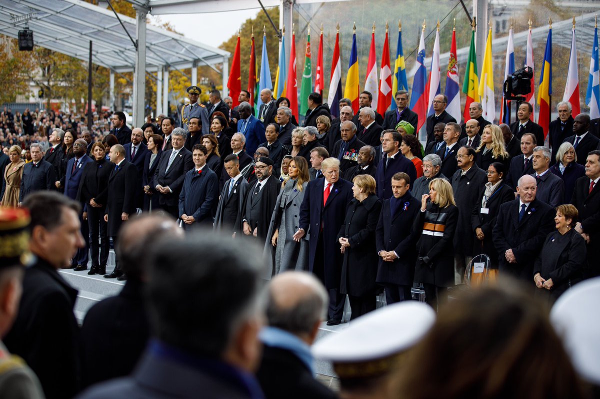JustinTrudeau's tweet image. This morning in Paris, 100 years after the WWI Armistice, leaders from around the world came together to remember the fallen, and pay tribute to their sacrifice. Today, we commit to preserving their legacy of peace &amp;amp; freedom.