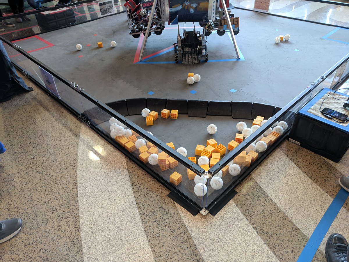 RedLionRarBots's tweet photo. Getting some early season practice. Found out our robot sheds zipties. 😂 #baldingbots #roverruckus @FIRSTweets @rlschools https://t.co/Q8nKqCutNM