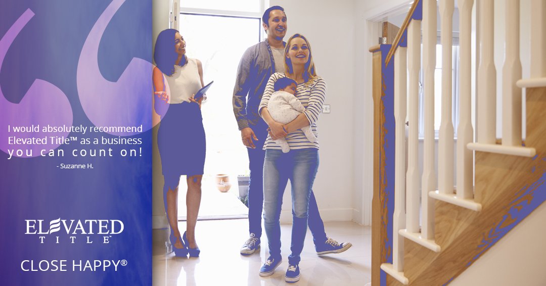 ElevatedTitle's tweet photo. Suzanne, thanks for your feedback! We're glad you trust us!
#sheClosedHappy #CloseHappy #ElevatedTitle #digitaltitlecompany #titlecompany https://t.co/n2wyN0Db9d