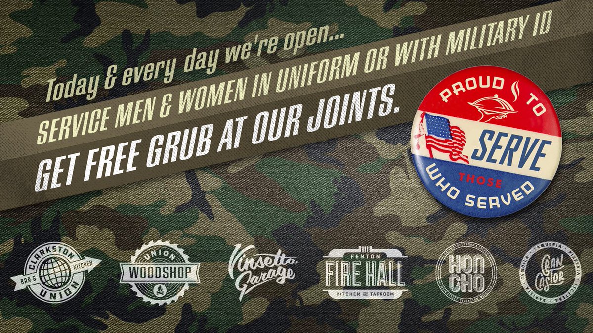 UnionBrunch's tweet photo. Proud to serve those who served!!
#veteransday https://t.co/kUUWKABQi7