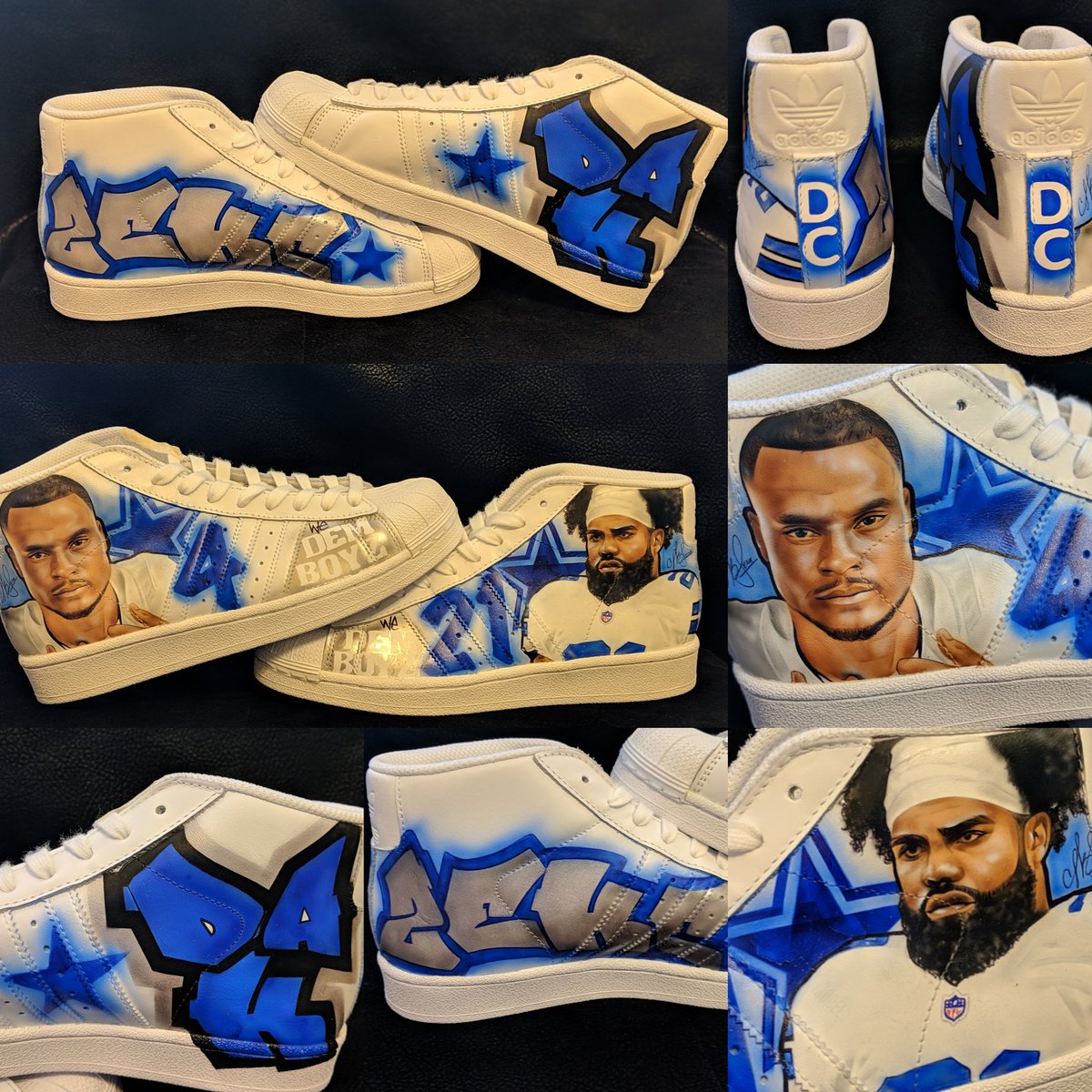 NovikaneC's tweet image. Custom shell toe @adidas with @dallascowboys @EzekielElliott and @dak