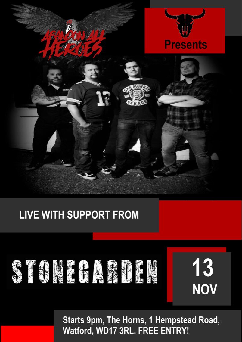 This Tuesday, <a href="/hornswatford/">horns watford</a> 9pm with <a href="/_STONEGARDEN_/">STONEGARDEN</a> and it’s free! No excuses! 🤘🤘