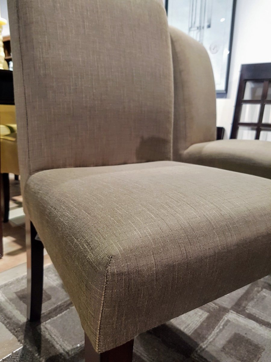 The included table leaf allows you to reach your ideal dining room capacity for all family and entertaining events!

14686-8 Mushroom Colour Fabric Dining Chair. Our price $125

35057-1856 54" Round DR Table With Pedestal Base/1 Leaf. Our price $875