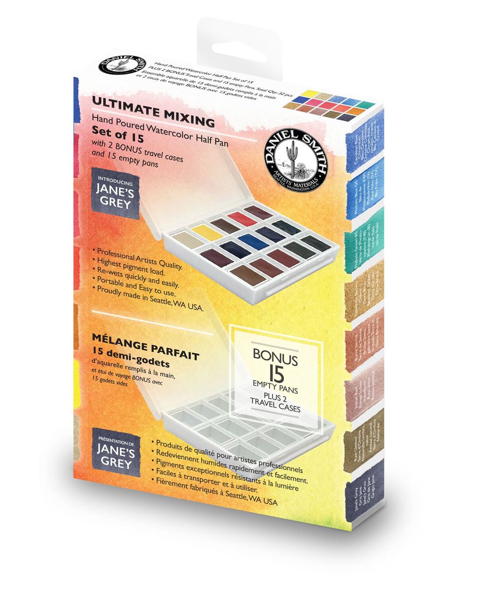 The new <a href="/DANIELSMITH_ART/">DS Art Supplies</a>  watercolour pan sets are going to be in UK stores as of this weekend! 
I love the idea of getting a set that includes an extra empty palette for mixing or filling with your favorite tube colours, can't wait to get my hands on these! 

#artistmaterials