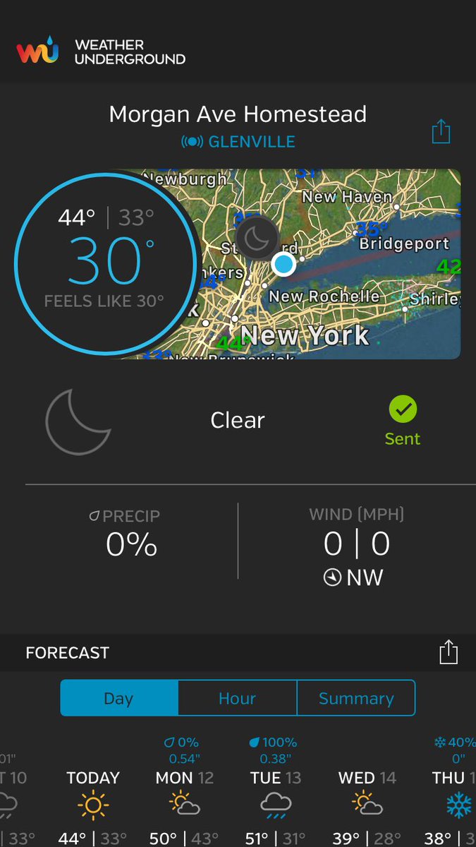 Weather for Greenwich, CT — via <a href="/wunderground/">Weather Underground</a>. Download: bit.ly/WUShareTW