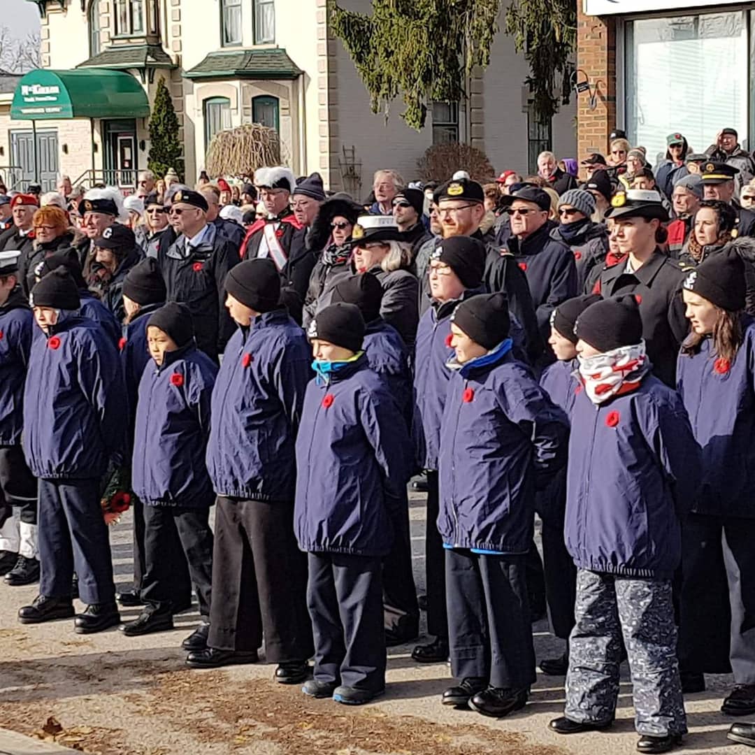 CompassRoseNL's tweet photo. Our cadets at the Remembrance Day Ceremony in Acton! @NavyLeagueOnt @up_communicate @RickBonnette1 @downtownacton @clarksomerville @_HaltonHills @m_albano @_HaltonHills #nlcccompassrose #WeRemember #cadets #whatwedo https://t.co/dQXdg6mahG