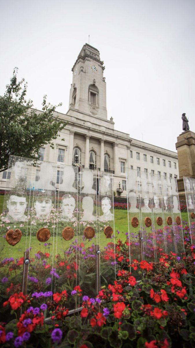 's tweet image. I’ve missed a few of these already but #Museum30 - Journey to work - seems especially poignant today, when I am at work I walk past #Lightlines and while on maternity leave, I make a special detour to ensure I walk past, now in Churchfields Peace Garden, Barnsley. #Remembrance100