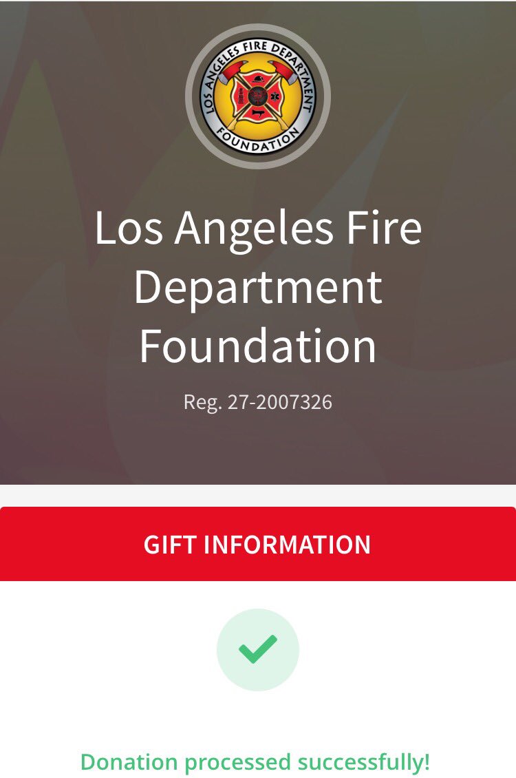 The @lafdfoundation are requesting donations at SupportLAFD.org to provide hydration backpacks for @LAFD firefighters who are working tirelessly to contain the fire across SoCal. Any amount makes a difference.