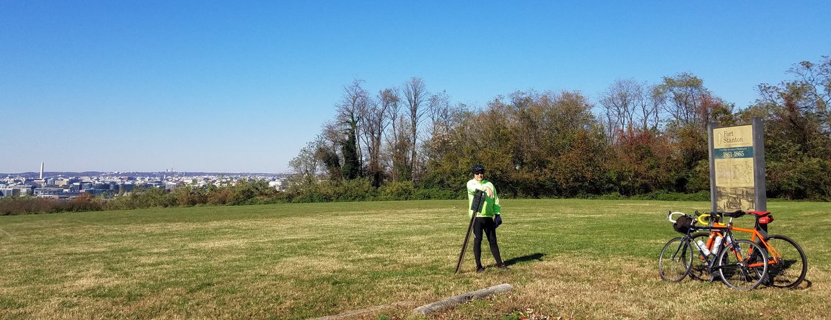 Chris_Roell's tweet photo. A #VeteransDay @BicycleSPACE #CityExplorers 40 mile ride to the American Civil War Forts of Stanton and Reno that defended #washingtondc during the #AmericanCivilWar! #bikedc #bikedcloop #dcloop #bspacerides #civilwarveterans #findyourfort #VeteransDay2018 https://t.co/Qc2r58PLtT