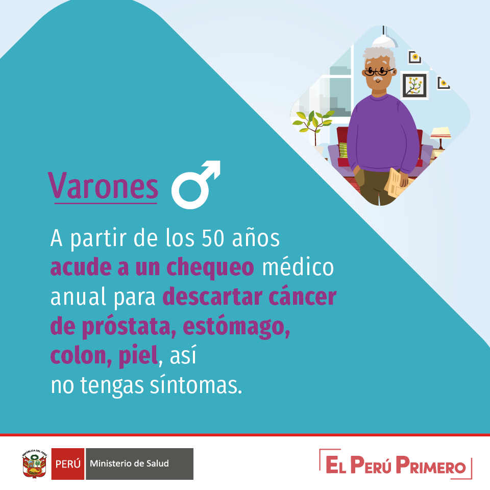 Minsa_Peru's tweet photo. ¡ATENCIÓN VARONES!

El #CáncerdePróstata es el segundo más común en hombres y  la causa más frecuente de mortalidad por tumores malignos. Si tienes más de 40 años, acude a un chequeo médico anual. #PerúContraElCáncer

!El cáncer se previene y se cura si se detecta a tiempo! 👇 https://t.co/RGZ6dZBBEr