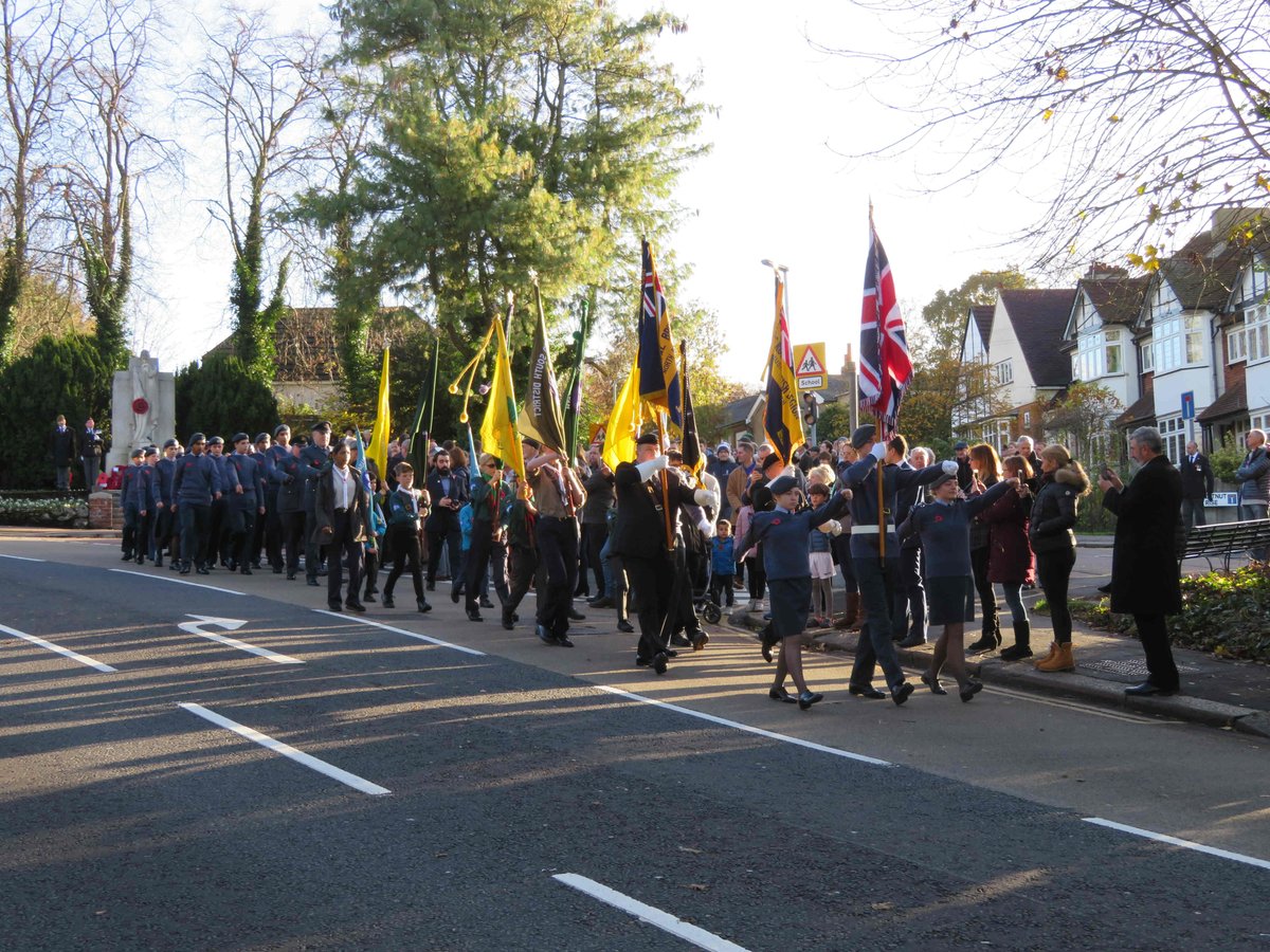 1st Bushey Heath Beavers, Cubs and Scouts joined the Bushey #remembranceparade #WeWillRemember @WatSthScouts @HertsScouts #RemembranceDay18