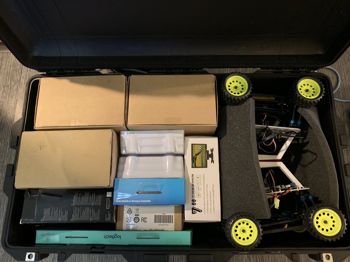 l33tdawg's tweet photo. Stuff for #HITB2018DXB AI village is packed and ready to go!!! 💪 See you in Dubai!!! #theotherAI #selfdrivingcar #selfracingcars #formula1 #acronis #HITB #techpartner https://t.co/NPn3W8thdT
