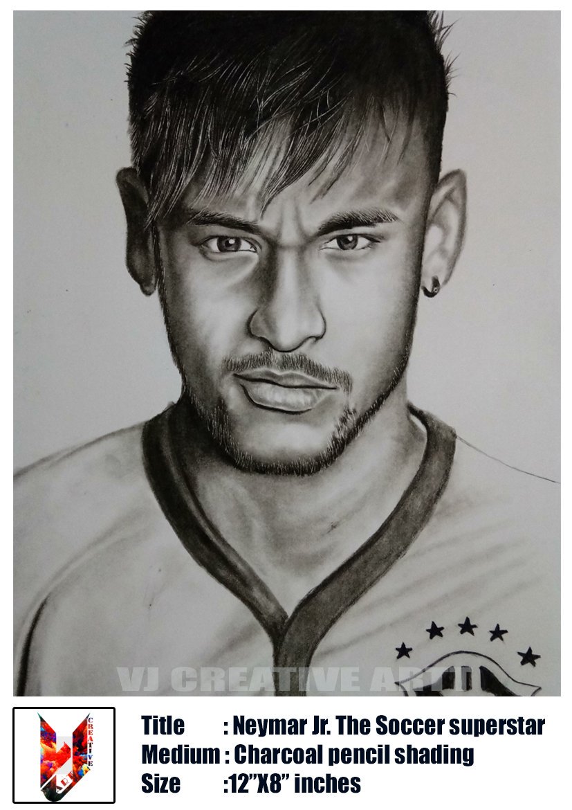 Pencil Sketch Neymar Jr Drawing