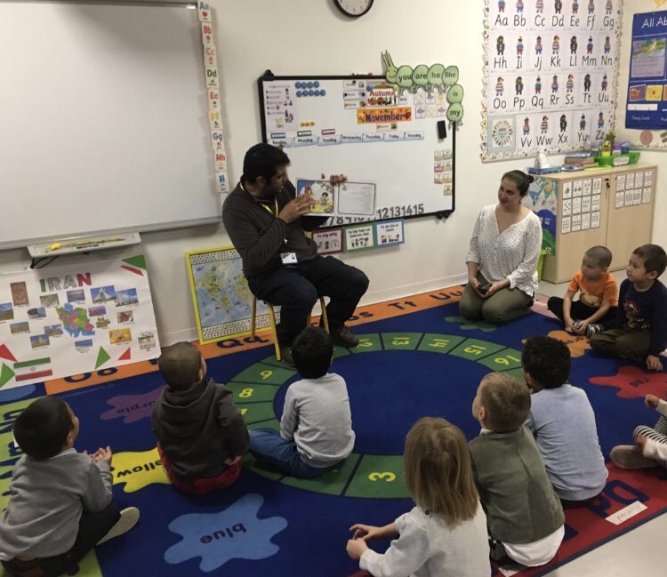 BISTFoundation's tweet image. This morning the Foundation 2 Pirates were treated to a lesson from one of our sets of parents all about Iran. The children learned a traditional dance and how to write and speak in Farsi. Thank you for taking the time to teach us about your country. #internationallearning