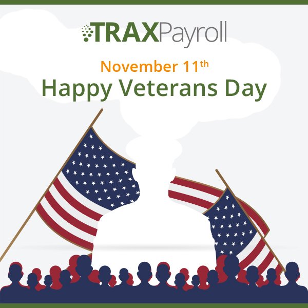 #VeteransDay
Today is the day to salute all those who have given up their lives for the sake of the country. Let us, in unison, promise to be responsible citizens for the betterment of our country.
#HappyVeteransDay from #TRAXPayroll
traxpayroll.com/contact/
