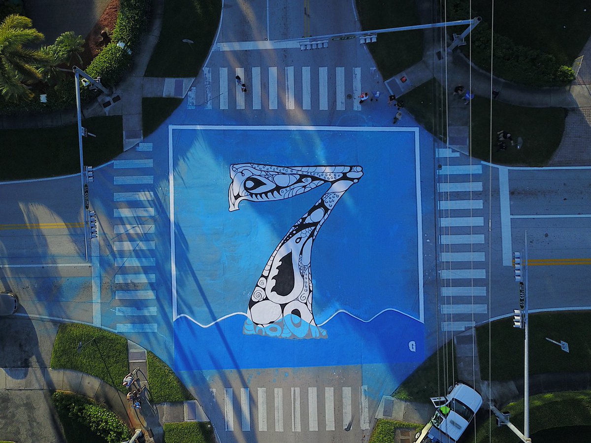 GulliverPrep_'s tweet photo. Today, visual art students painted the intersection of SW 72 Av. &amp; Killian Dr. based on @xcortada’s Underwater HOA markers. For more photos visit https://t.co/tV3FbNKdgq &amp; for more info visit https://t.co/Ce3fXxXTdg. Photos by Kate Navarro ‘20. #GSLearning https://t.co/RhV9VLywft