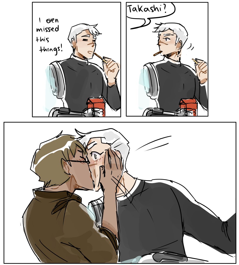 Of course Shiro knows about Pocky Day,
…and of course he told Adam back in the garrison.
And he never forgot about it :>
#adashi #shadam #voltron #PockyDay #Pockyの日
