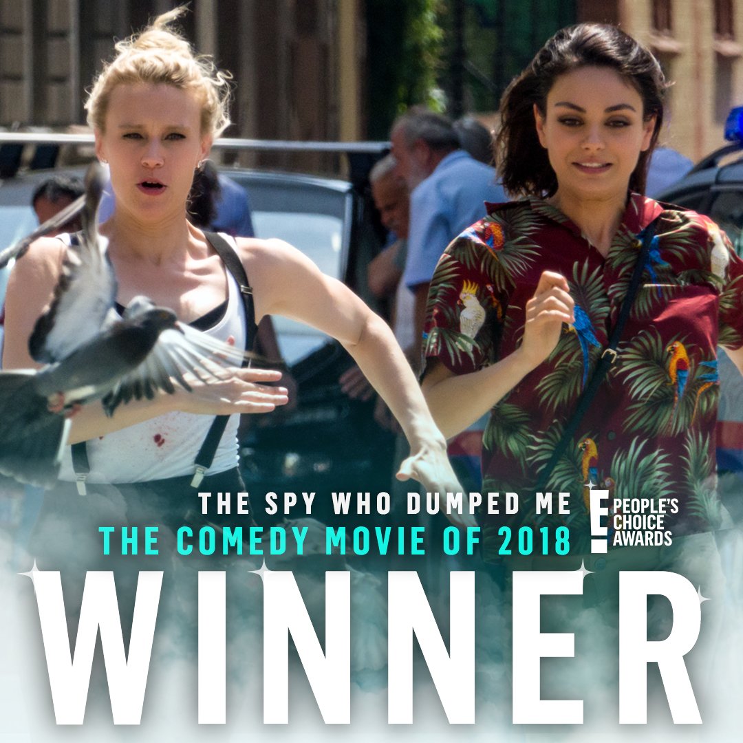 Congratulations @SpyWhoDumpedMe for winning The E! People's Choice Award for #TheComedyMovie of 2018! #PCAs