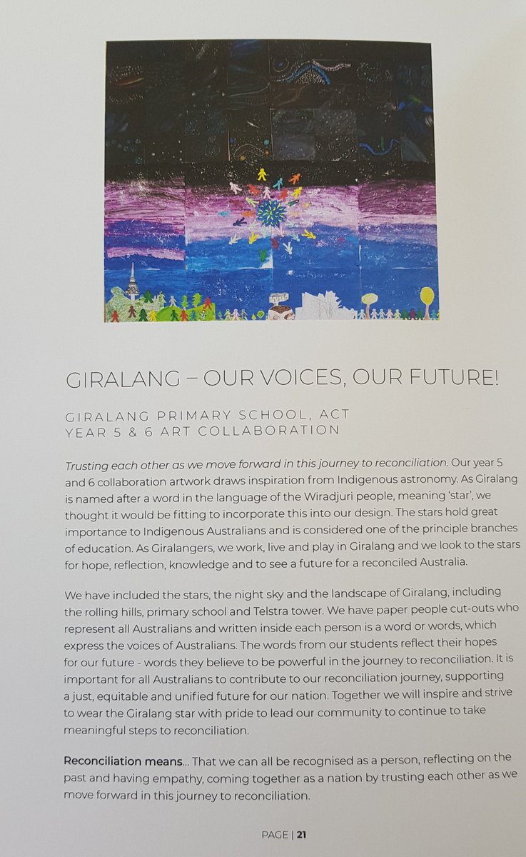 Our Yr 5/6 collaborative artwork is featured as a part of the Schools Reconciliation Challenge 2018 Exhibition at the Fitters Workshop in Kingston. #Proud #OurVoices #OurFuture #ACTLearn