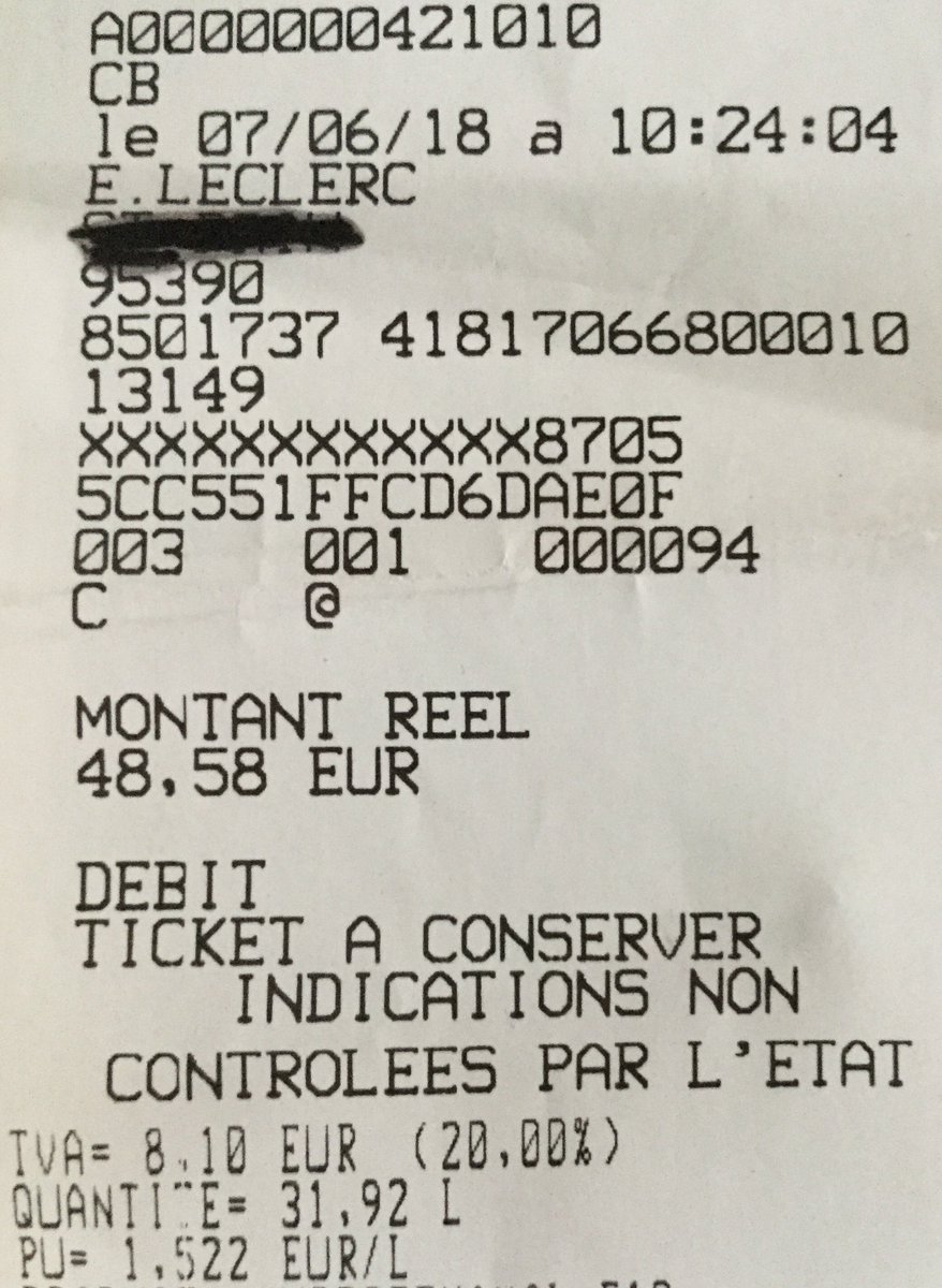 Chedon73's tweet photo. En faisant le tri dans mes tickets CB, je suis tombé sur un ticket d'achat d'essence chez Leclerc (SP95), il y a 5 mois (7 juin) : 1,522 €/L
Ce matin, à ma station esso, j'ai payé le litre 1,480 €.

C'est quoi l'objet de la mobilisation du #17novembre déjà ? https://t.co/L1jfAben7U