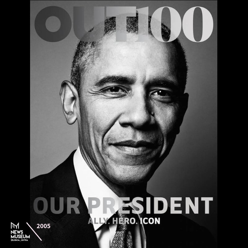 NewsMuseumEN's tweet photo. In 2005, @outmagazine named @BarackObama as its "Ally of the Year" for his support of LGBT rights. This was the first time an American President posed for the cover of a gay magazine.

#newsmuseum https://t.co/Ixg5dCFkGQ