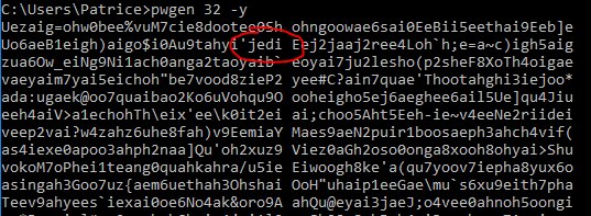 patphobos's tweet image. est-ce que ce mot de passe est vraiment aléatoire #pwgen #jedi ?😅