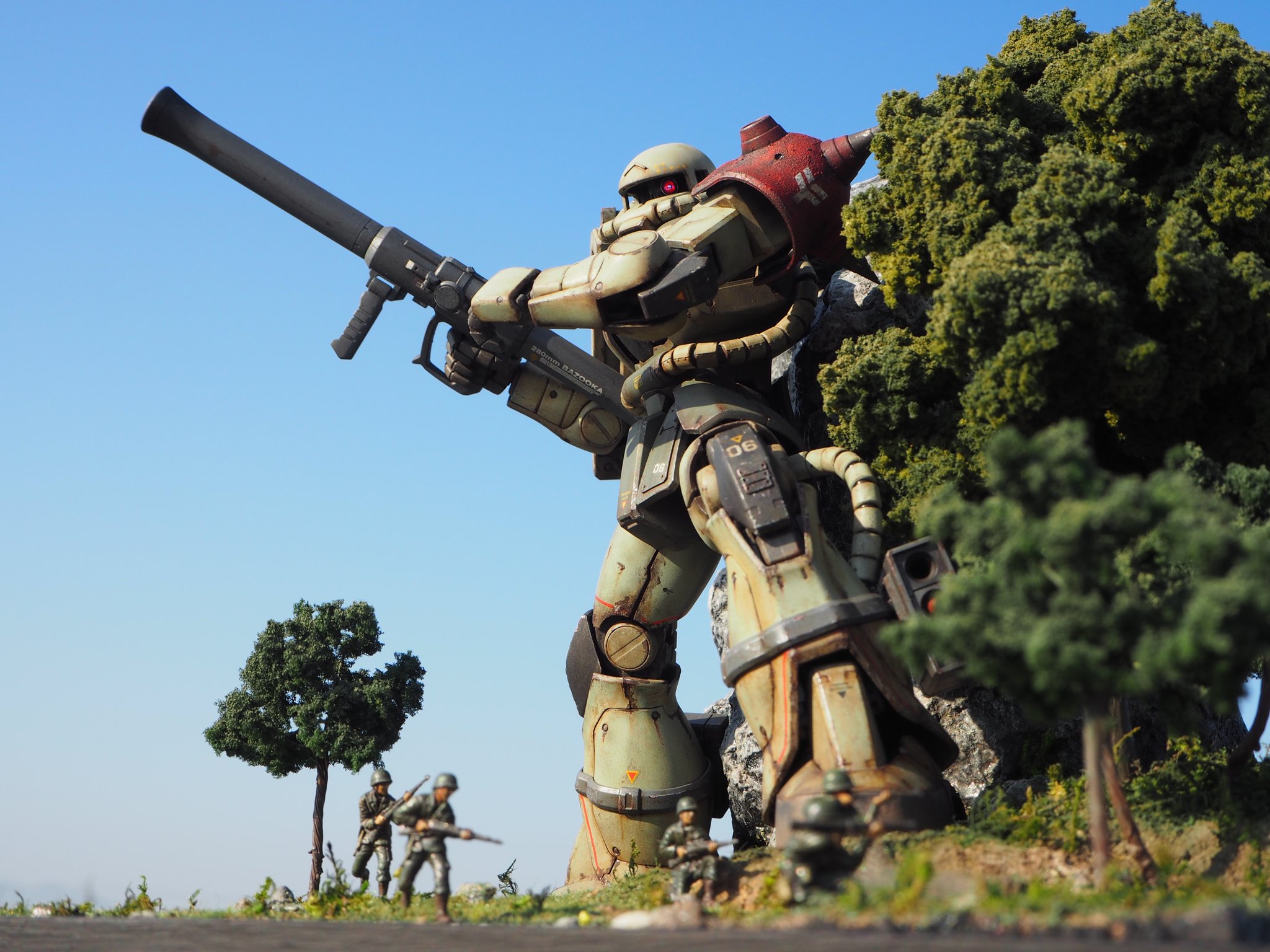 zer0　孤島に佇むザク　ジオラマ　開始分 ジムVSザク ジオラマ｜たこ焼き太郎さんのガンプラ作品｜GUNSTA