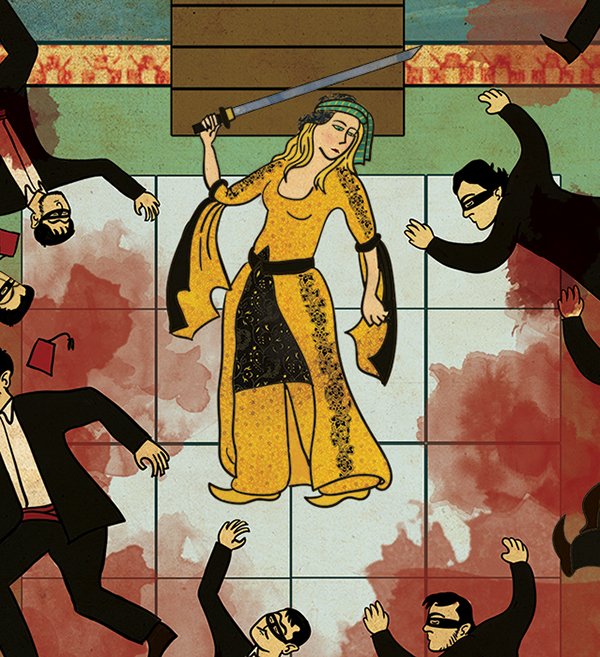 Tarantino / Uma Thurman "Kill Bill"in Ottoman  #miniature style by Murat Palta  @_Muratpalta