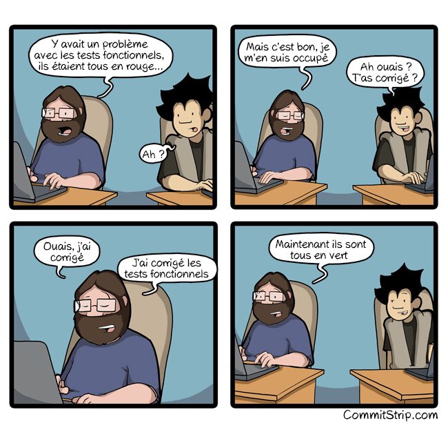 communaute_cimi's tweet image. Ce midi, 25ème #miditech : « la qualité pilotée par les tests », présenté par 3 collègues de la DSIC à l’amphi lumière.