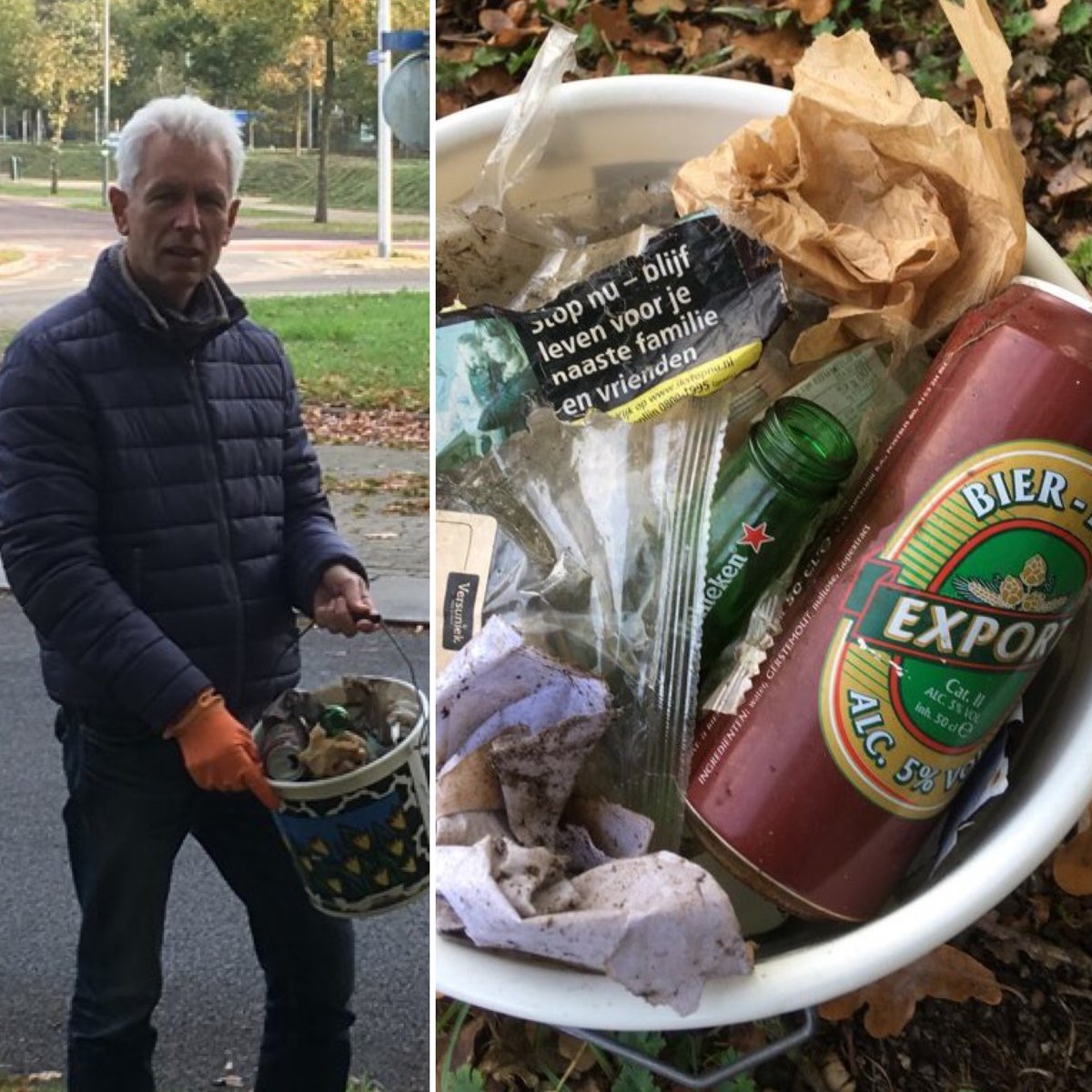 sociaalengroen's tweet photo. Helaas kleine moeite om een emmer zwerfafval te vullen bij de Burgwalrotonde in #Amerongen. Ik daag nu ⁦@claessenscom⁩ en @wilcow1977 uit voor hun #plasticbucketchallenge #GUHplasticvrij! ^EH https://t.co/LVlSSQSwcr
