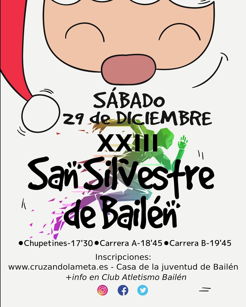 BailenAtletismo's tweet photo. Un año más, aquí la tenéis, vuelve la vigésimo tercera edición de nuestra San Silvestre. En breve abriremos inscripciones https://t.co/2FnYeU33gw