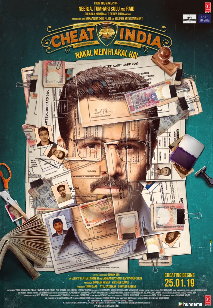 Delighted to share the poster for our next film #CheatIndia 

Starring <a href="/emraanhashmi/">Emraan Hashmi</a> and introducing Shreya Dhanwanthary 

Jan 25th

#NakalMeinHiAkalHai