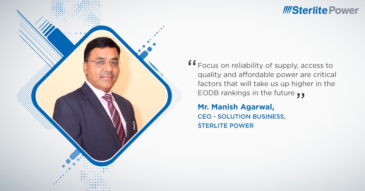 SterlitElectric's tweet photo. India now ranks 77 in #EaseOfDoingBusiness and in the world's top 25, on #gettingelectricity. However, outages still plague many parts of the country. Access to #ReliablePower must be made a #FundamentalRight to ensure Indiaβs climb the global rankings. https://t.co/exeCHi8c95 https://t.co/yowN1h9Sfm