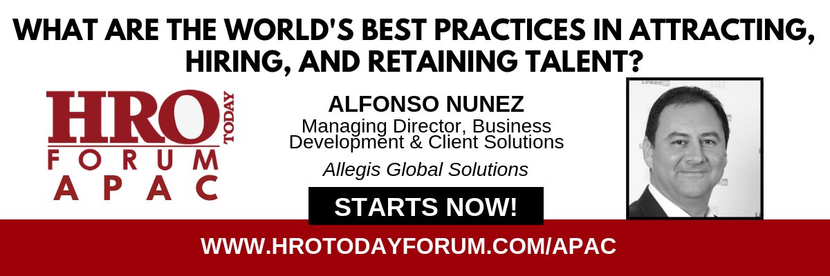 What are the world's best practices in attracting, hiring, and retaining top #talent? Alfonso Nunez of <a href="/AllegisGlobal/">Allegis Global Solutions</a> is set to discuss this now at our #HROToday Forum #APAC! #HROTAPAC #HROT2018