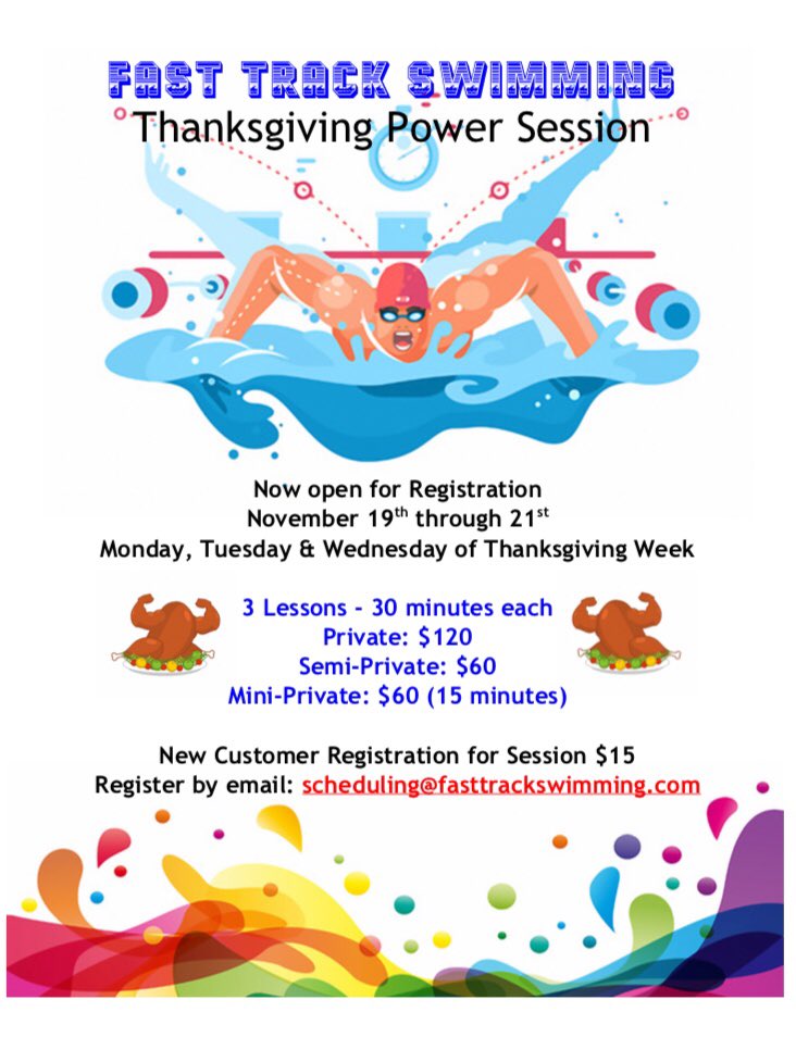 Great way to boost those swimming skills over the holidays! #fasttrackswimming #swimlessons #swimming #thanksgivingideas #watersafety #lifeskill #learntoswim