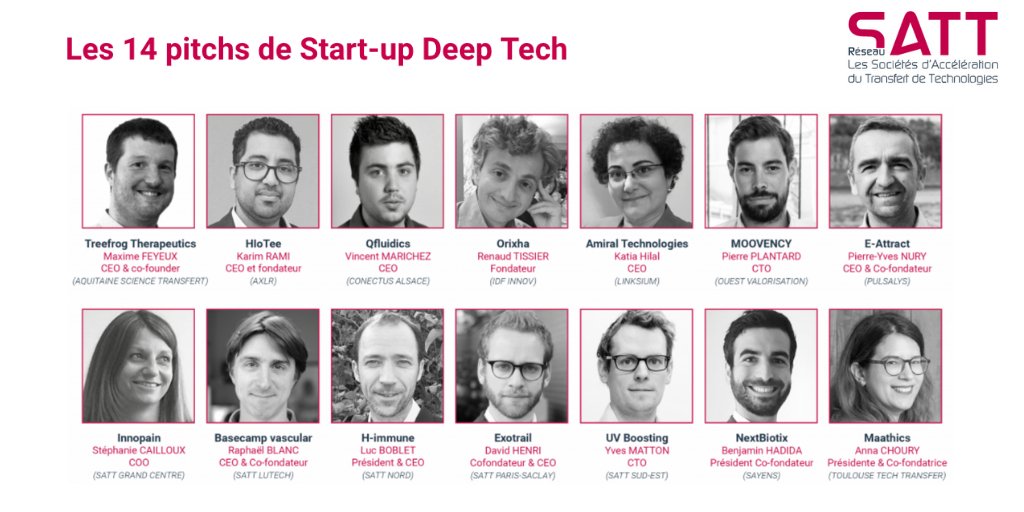 🔜 J - 4 | #SATT2018 
14 pitchs de #startups innovantes sur la #DeepTech et sur l'accompagnement <a href="/ReseauSATT/">Réseau SATT</a> 
S'inscrire ? ICI > satt2018.fr/inscription/ 

#Innovation #Recherche #RecherchePublique