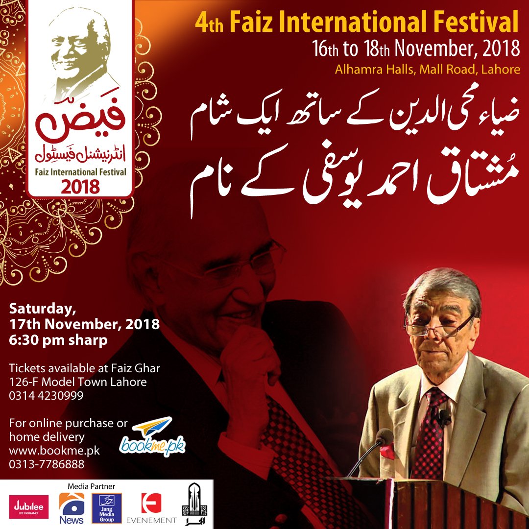 FaizFest's tweet photo. Hurry up, only few tickets left.

Tickets available at Faiz Ghar 
126-F Model Town Lahore
0314 4230999

For home delivery
https://t.co/kfKv9Vl0dM 
0313-7786888

Complete schedule of the festival 
https://t.co/ZlUhAQla1a https://t.co/nsUqEFfin3