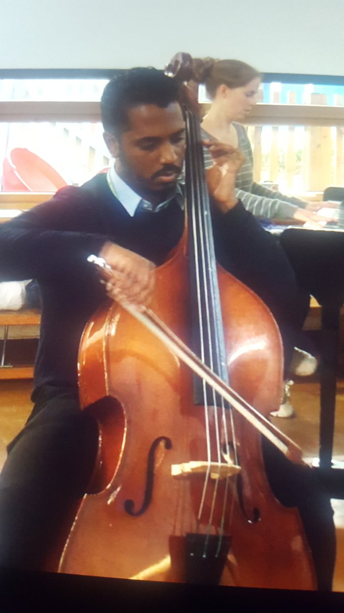 AshRoye's tweet photo. Made my Double Bass debut on Friday with the Y3s. The pressure of playing in front of the kids and parents and staff was IMMENSE!!! I think i'll go back to winging it on the Sax thanks.  

#SchoolLife #Gallions #Beckton #Newham #DoubleBass #Sax4Life https://t.co/uyJz0Y9ueC