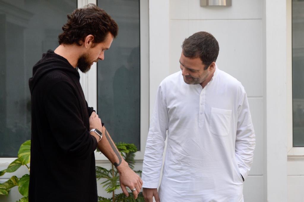 Rahul Gandhi on Twitter: "Jack Dorsey, the Co Founder &amp; CEO of Twitter dropped in to chat this morning. Twitter has grown into the most dominant “conversations” platform globally. Jack explained some