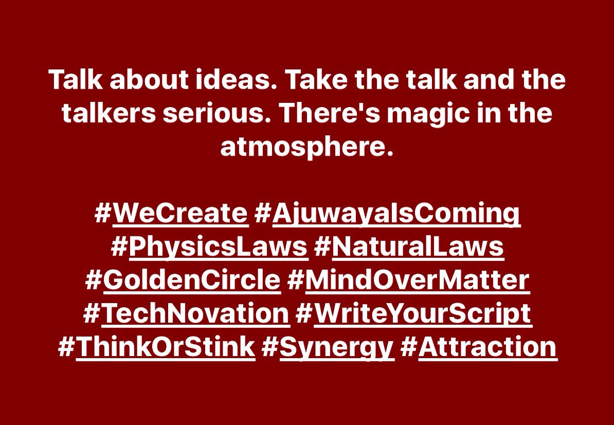 TheUcBright's tweet image. This will inspire you?----------!
                                                         
#WeCreate #AjuwayaIsComing #PhysicsLaws #NaturalLaws #GoldenCircle #MindOverMatter #TechNovation #WriteYourScript #ThinkOrStink #Synergy #Attraction #In_Zillions