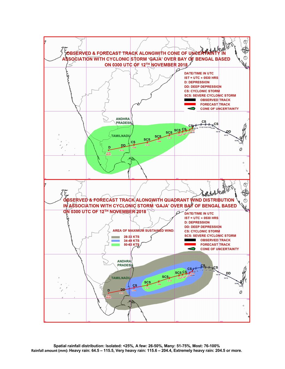 tnsdma's tweet image. IMD Bulletin No.14  #CycloneGaja alert for Tamilnadu