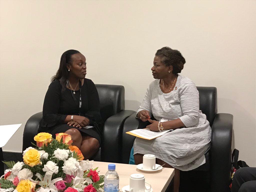 UNFPARwanda's tweet photo. @UNFPA Executive Director Dr @Atayeshe commends #Rwanda's leadership in advancing #FamilyPlanning speaking to @RwandaHealth Minister Dr. @DianeGashumba. #ICFP2018 @ICFP2018 @GatesJHU @JulittaOnabanjo @UNFPA_ESARO @MarkB_Schreiner @UNRwanda https://t.co/YLjNicNn9n