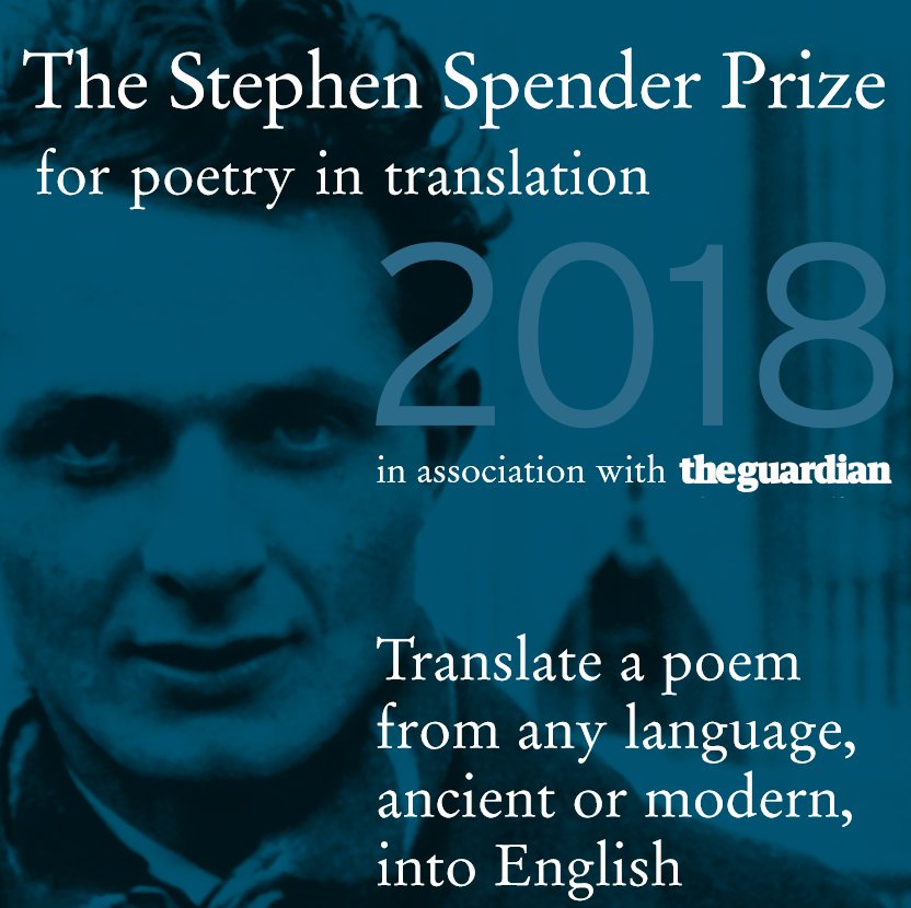 StephenSpender's tweet photo. The results are in! Huge congratulations to all winners and commended translators in the 2018 Stephen Spender Prize for poetry in translation!

https://t.co/0ZD9ErKQlO https://t.co/FpxPEx2Fh1