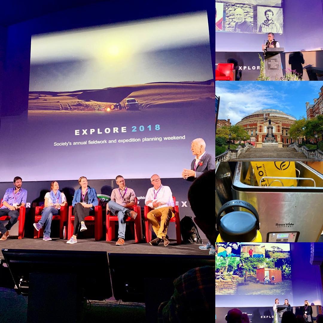 peak_three's tweet photo. Knackered. But that’s just sign of a great weekend. First time at #explore2018 at the @RGS_IBG and what a weekend to hear from an amazing line up of speakers and meet lots of awesome people. Plus an impromptu takeover of wagamamas 😉 Great group 📷 @tom_r_allen https://t.co/A8wdogx1IC