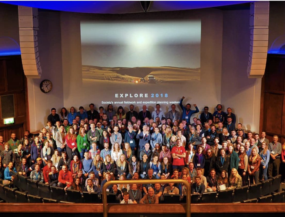 peak_three's tweet photo. Knackered. But that’s just sign of a great weekend. First time at #explore2018 at the @RGS_IBG and what a weekend to hear from an amazing line up of speakers and meet lots of awesome people. Plus an impromptu takeover of wagamamas 😉 Great group 📷 @tom_r_allen https://t.co/A8wdogx1IC