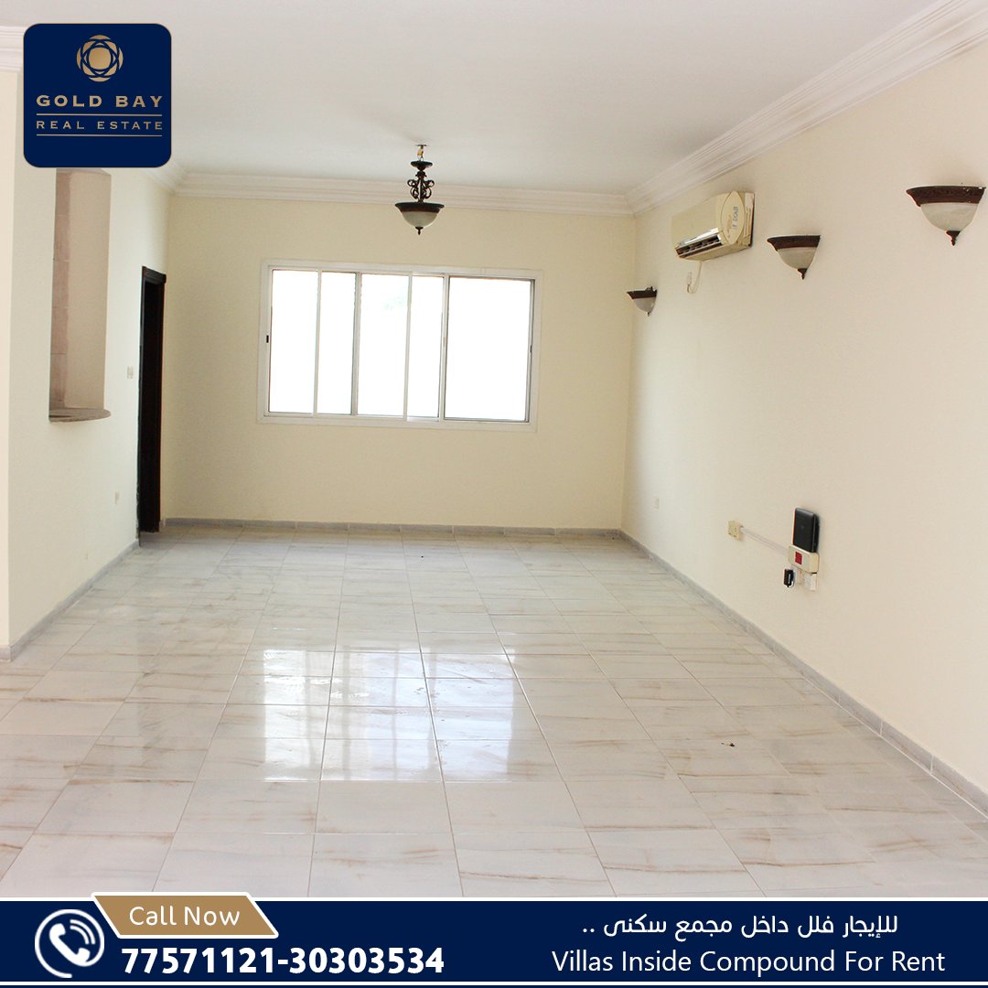 GoldBayProperty's tweet photo. للإيجار فلل داخل مجمع سكنى بالغرافة المكان المثالي للإسترخاء والخصوصية.
• Reception area - lounge - 4 bathrooms - 4 bathroom - kitchen - house made room + covered parking- 10,000 QR excluding water&amp; electricity. 
• For more details: 77571121 - 30303534. https://t.co/5ueB0IiGwx
