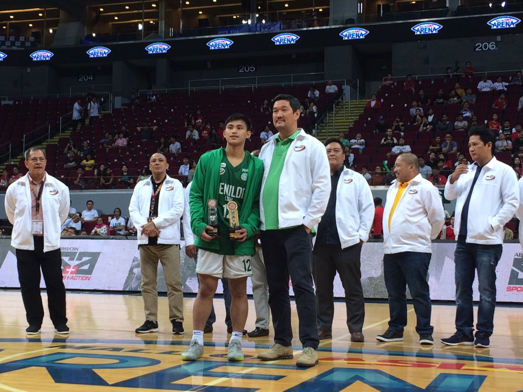 the9cruz's tweet photo. #NCAASeason94 Juniors MVP is Joel Cagulangan of CSB-LSGH. @abscbnsports https://t.co/qVoDd7PLm1