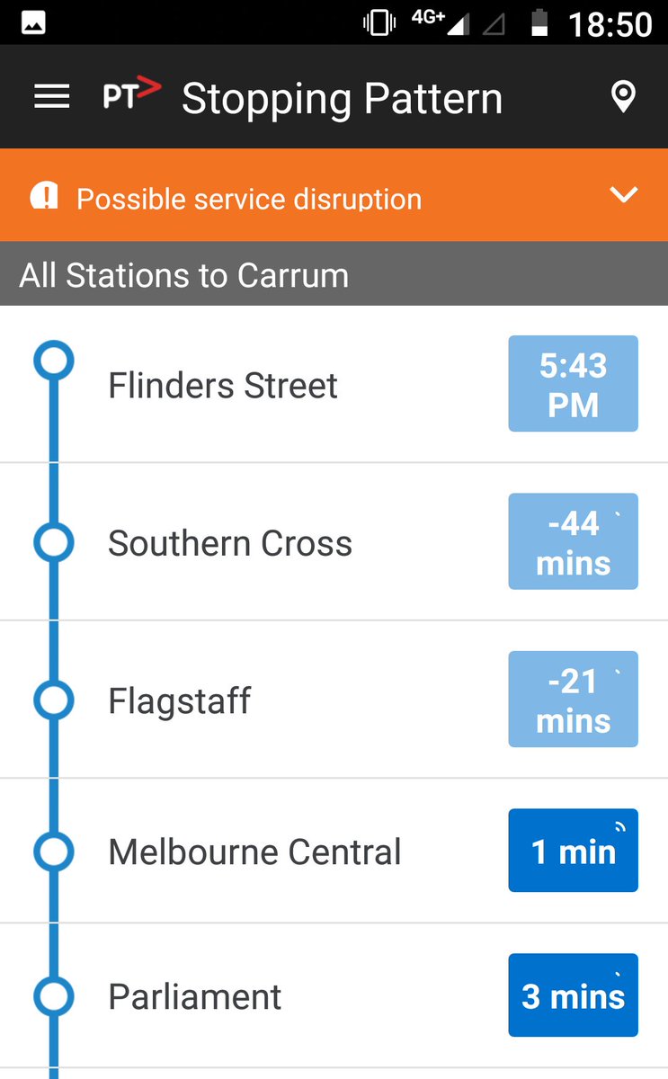 danielbowen's tweet photo. I'm on a cross-suburban bus that'll get me to within a 15 min walk of home.
The train I was going to catch an hour ago from Flagstaff appears to be still stuck at Flagstaff. Know your alternative routes, people. #MetroTrains #MetroMeltdown https://t.co/BY9BuotHhy