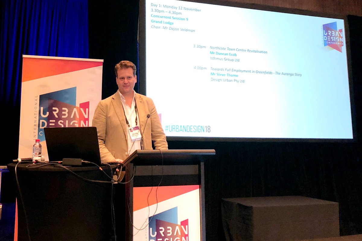 ScottCarver's tweet photo. [Events] Thank you to the event organisers of International Urban Design Conference 2018, as well the speakers from this afternoon’s session on ‘Revitilisation,’ which Dajon Veldman chaired. Looking forward to tomorrow’s session #UrbanRenewal @urbanconference #UrbanDesign18 https://t.co/L8YFmqOxGw