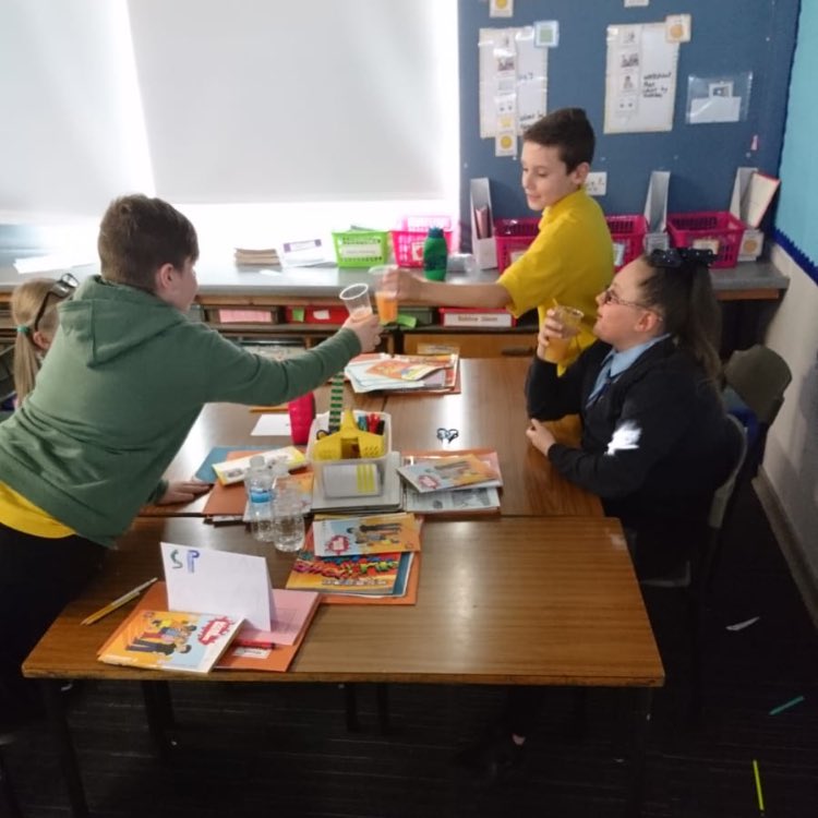 sandaigprimary's tweet photo. P6 have been enjoying their visits from GEAAP over the last 2 weeks. They have been working with the children to reduce the harm associated with the use and misuse of alcohol. Here they are trying mocktails: #geaap #alcoholmisuse #education https://t.co/6uq7T0w3nN